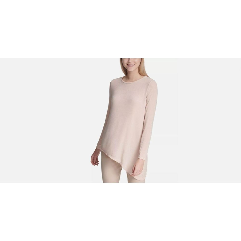 CALVIN KLEIN Sparkling Soft Pink Scoop Neck Tunic, Large